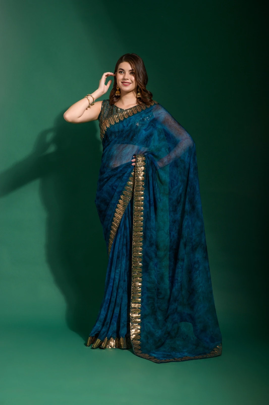 Vardan Ethnic Pv Floral Vol 12 Marble Chiffon Wholesale Fancy Sarees Catalog — Wholesale Sarees, MPA wholesale from Surat — view 7